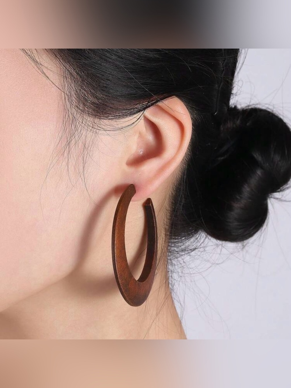 Wooden Hoop Earring
